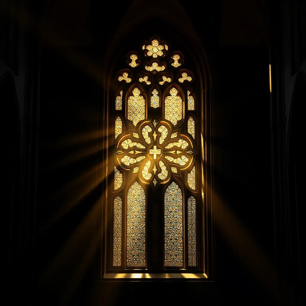 Sacred prayer book with golden light