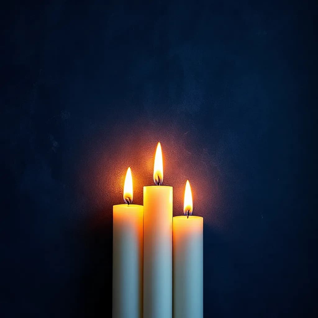 Glowing candles in a sacred space